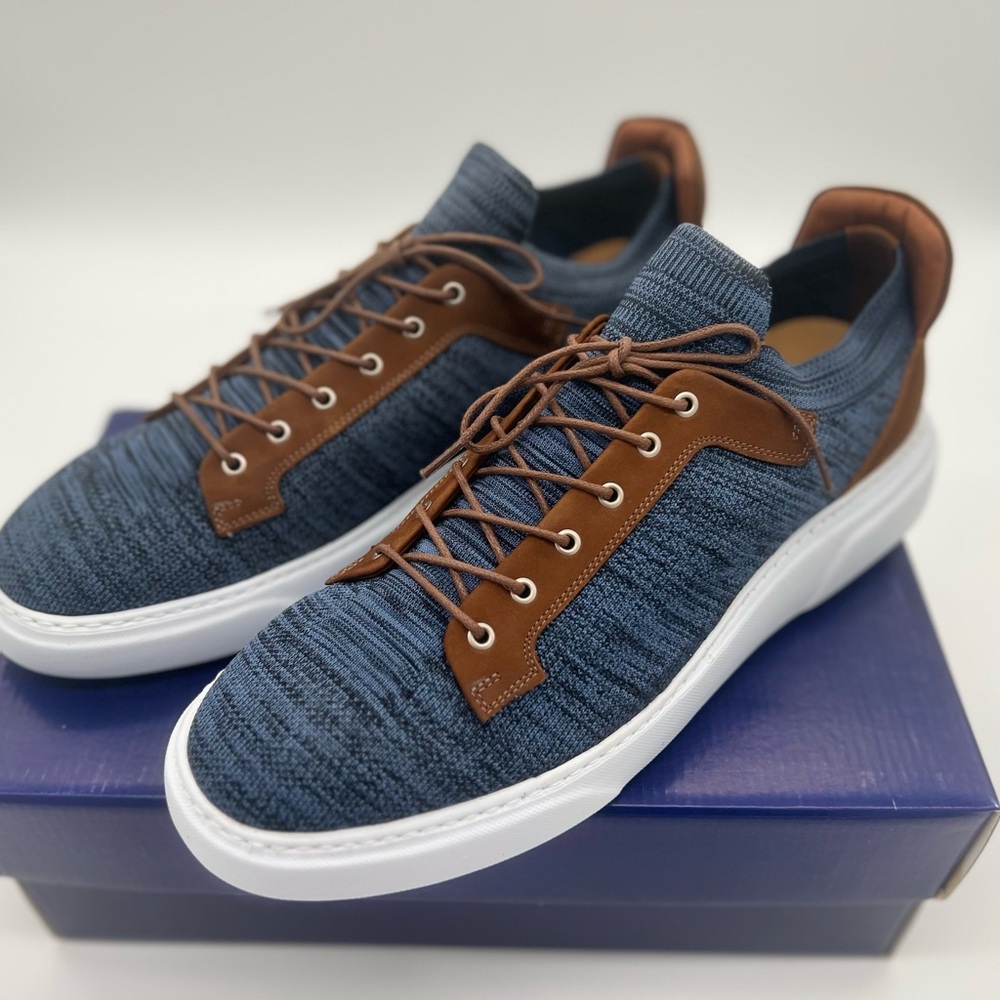 Brothers United Glendale Sz 12 M EU 45 Mens Sneakers Navy Lux Knit BUMK03-NKCOGO